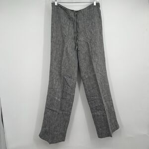 The Limited 100% Linen Gray Drawstring Wide Leg Pants S Lagenlook Resort Beach